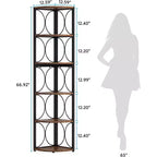 Libreria angolare da 67", scaffale portaoggetti a 6 ripiani