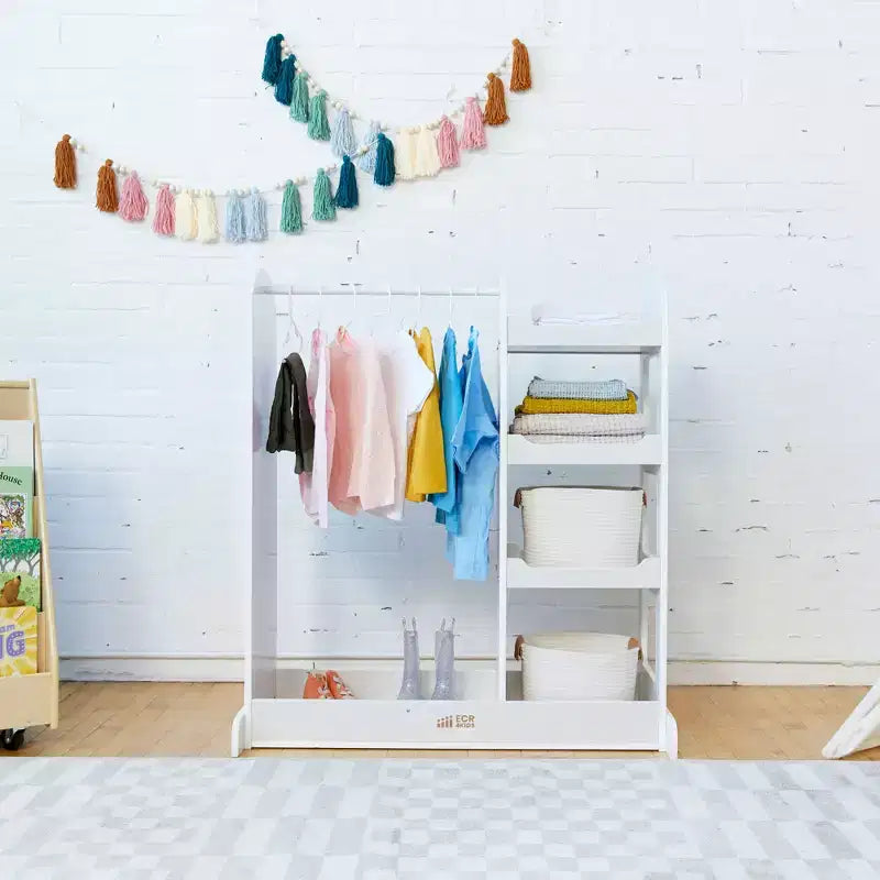 Centro Travestimenti per Bambini con Specchio e Organizzatore Costumi