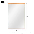Specchio da parete decorativo rettangolare con cornice moderna in metallo