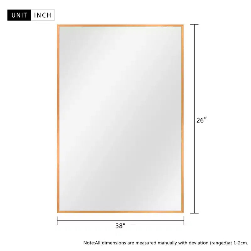 Specchio da parete decorativo rettangolare con cornice moderna in metallo