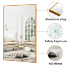 Specchio da parete decorativo rettangolare con cornice moderna in metallo