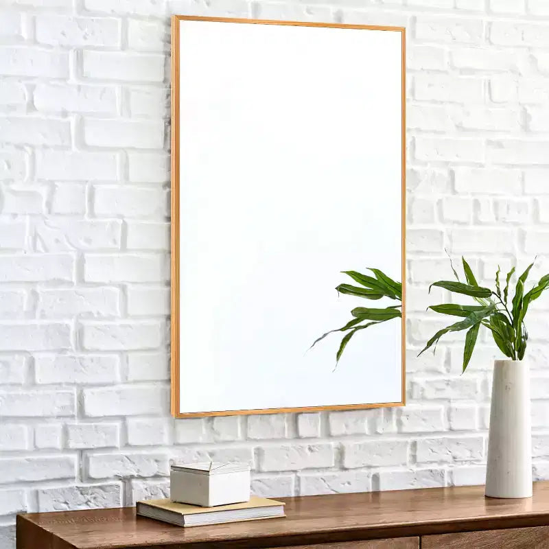 Specchio da parete decorativo rettangolare con cornice moderna in metallo