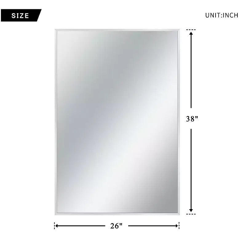 Specchio da parete decorativo rettangolare con cornice moderna in metallo