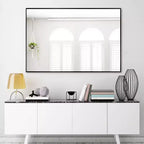 Specchio da parete decorativo rettangolare con cornice moderna in metallo