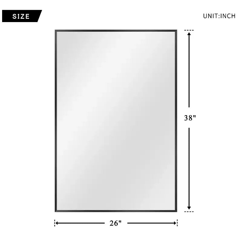 Specchio da parete decorativo rettangolare con cornice moderna in metallo