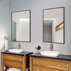 Specchio da parete decorativo rettangolare con cornice moderna in metallo