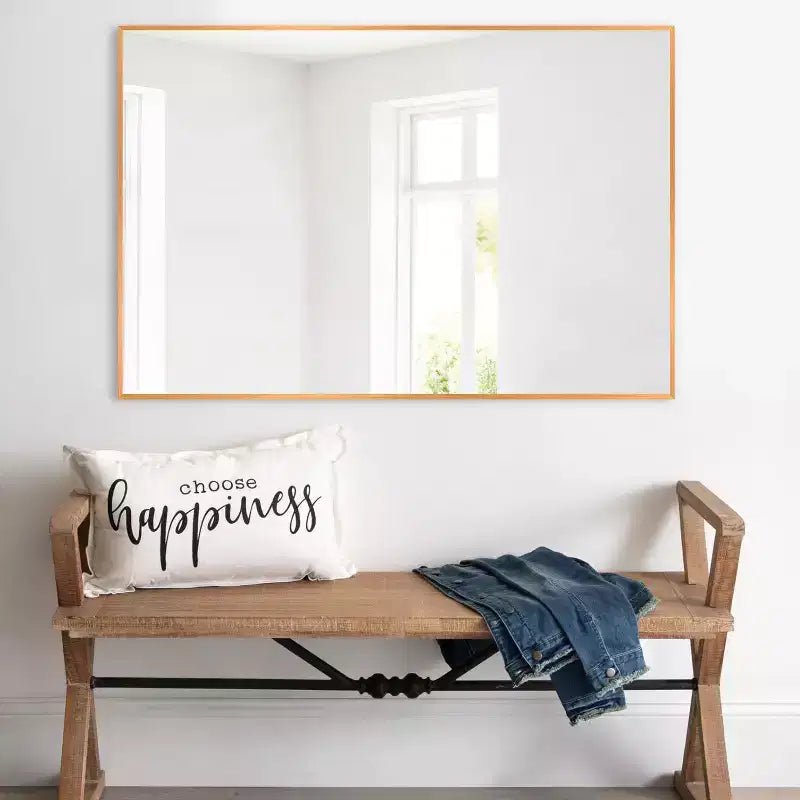 Specchio da parete decorativo rettangolare con cornice moderna in metallo