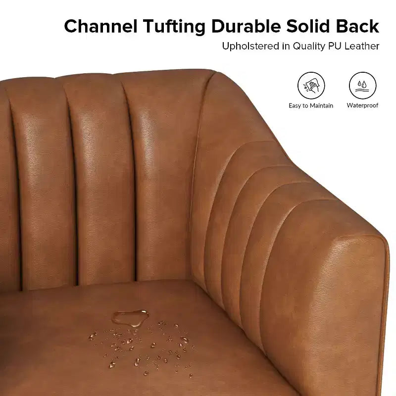 Poltroncina da 76 cm in similpelle con gambe in metallo