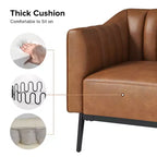 Poltroncina da 76 cm in similpelle con gambe in metallo