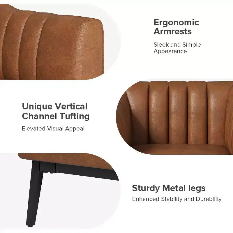 Poltroncina da 76 cm in similpelle con gambe in metallo