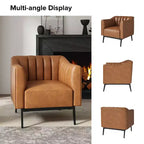 Poltroncina da 76 cm in similpelle con gambe in metallo