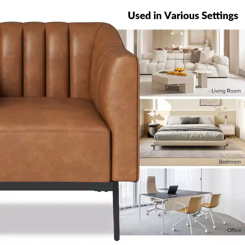 Poltroncina da 76 cm in similpelle con gambe in metallo