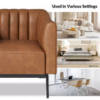 Poltroncina da 76 cm in similpelle con gambe in metallo