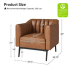Poltroncina da 76 cm in similpelle con gambe in metallo