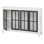 Credenza da 52 pollici con ante in vetro temperato e ripiani regolabili