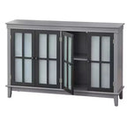 Credenza da 52 pollici con ante in vetro temperato e ripiani regolabili