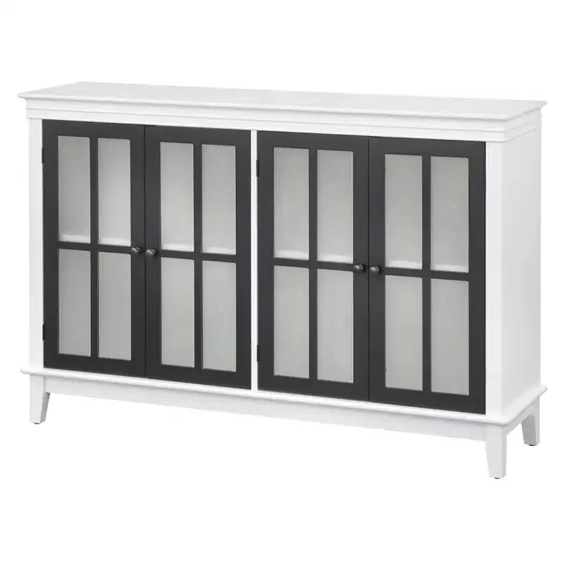 52-Inch Buffet Cabinet with Tempered Glass Doors and Adjustable Shelves
