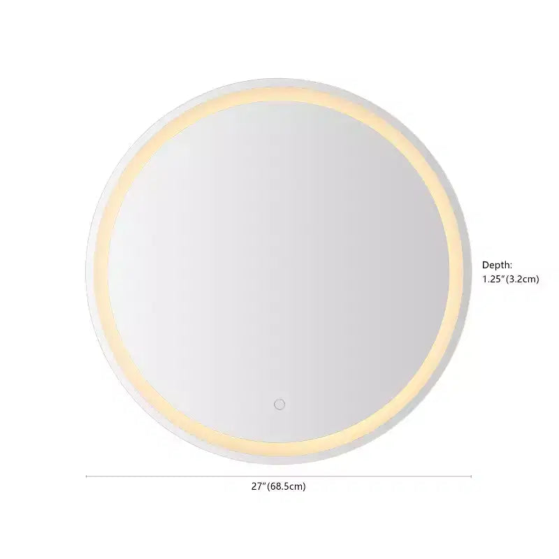 Specchio da bagno rotondo senza cornice a LED con antiappannamento e controllo smart touch