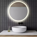Specchio da bagno rotondo senza cornice a LED con antiappannamento e controllo smart touch