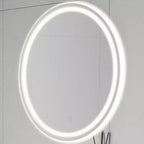 Specchio da bagno rotondo senza cornice a LED con antiappannamento e controllo smart touch