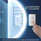 Specchio da bagno rotondo senza cornice a LED con antiappannamento e controllo smart touch