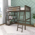 Letto alto a soppalco matrimoniale con scaletta e libreria