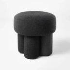 Sgabello Pouf Accent Completamente Imbottito in Bouclé
