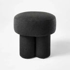 Sgabello Pouf Accent Completamente Imbottito in Bouclé