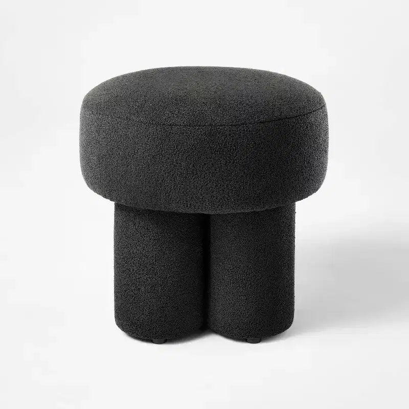 Sgabello Pouf Accent Completamente Imbottito in Bouclé