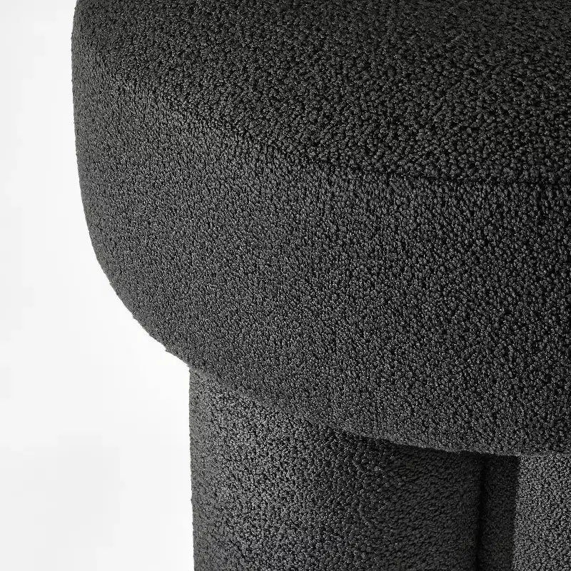 Sgabello Pouf Accent Completamente Imbottito in Bouclé