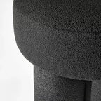 Sgabello Pouf Accent Completamente Imbottito in Bouclé