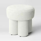 Sgabello Pouf Accent Completamente Imbottito in Bouclé
