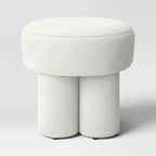 Sgabello Pouf Accent Completamente Imbottito in Bouclé