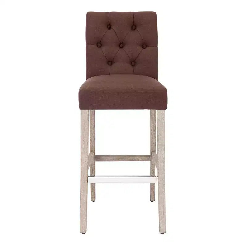 Sgabello da bar imbottito in lino capitonné da 29", marrone