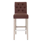 Sgabello da bar imbottito in lino capitonné da 29", marrone