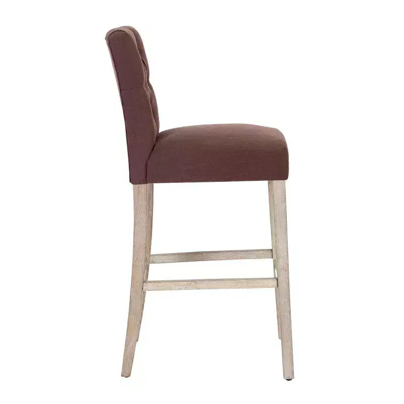 Sgabello da bar imbottito in lino capitonné da 29", marrone