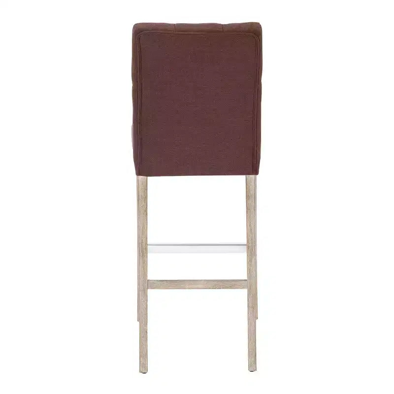 Sgabello da bar imbottito in lino capitonné da 29", marrone