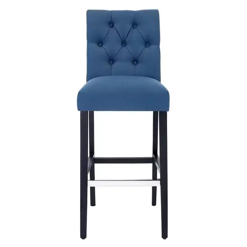 29" Upholstered Linen Tufted Bar Stool, Tea