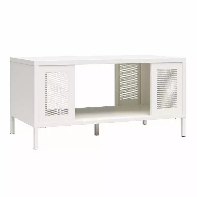 RealRooms Shadwick Metal Coffee Table with Perforated Metal Mesh Accents