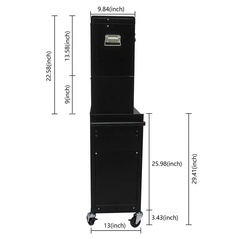 Cassetta degli attrezzi a 6 cassetti con ruote, armadietto portautensili Meta con cassetta superiore rimovibile, carrello portautensili su ruote per officina, magazzino, garage