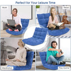 Sedia da pavimento regolabile in 14 posizioni con seduta imbottita, poltrona pieghevole "Lazy Sofa"
