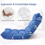 Sedia da pavimento regolabile in 14 posizioni con seduta imbottita, poltrona pieghevole "Lazy Sofa"