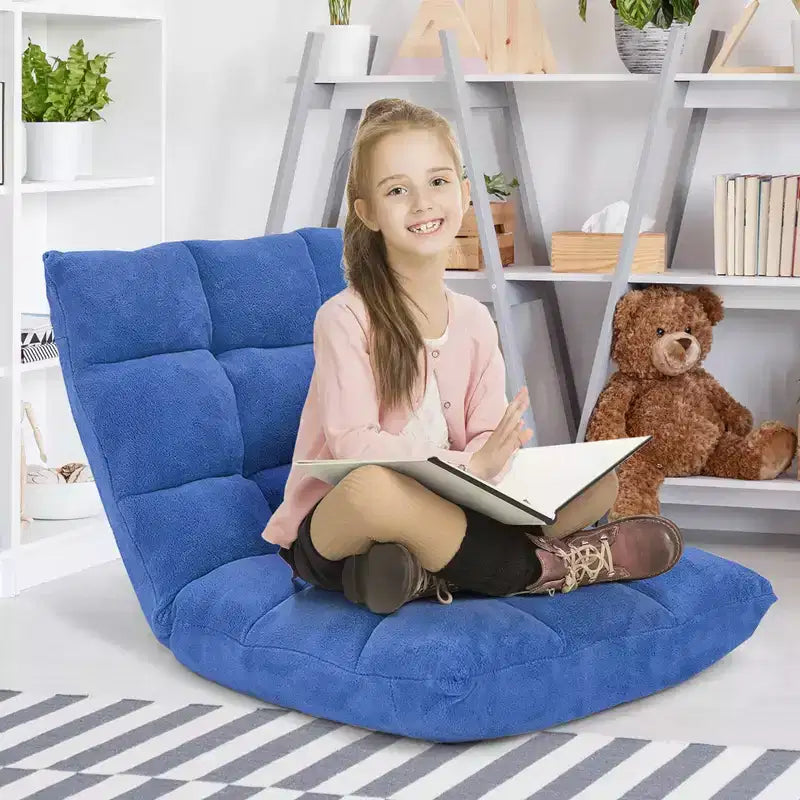 Sedia da pavimento regolabile in 14 posizioni con seduta imbottita, poltrona pieghevole "Lazy Sofa"