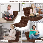 Sedia da pavimento regolabile in 14 posizioni con seduta imbottita, poltrona pieghevole "Lazy Sofa"
