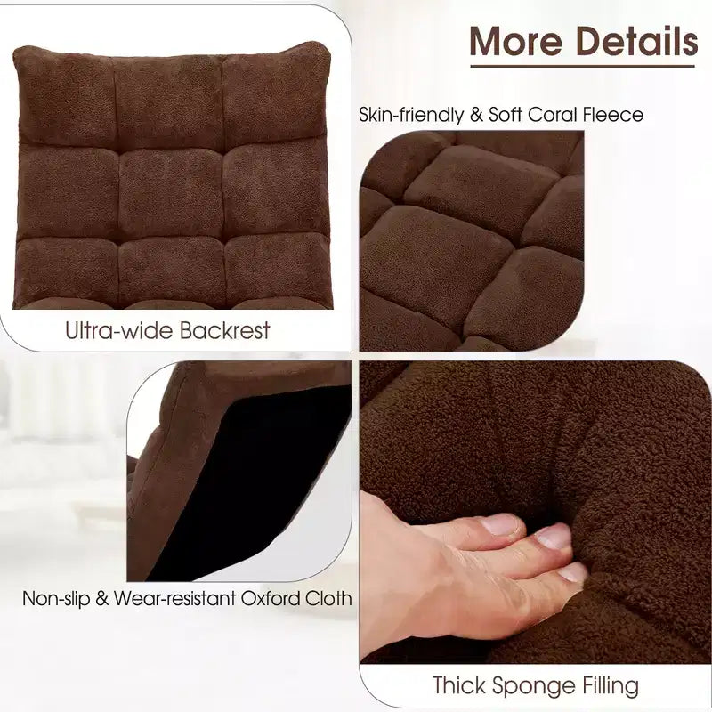 Sedia da pavimento regolabile in 14 posizioni con seduta imbottita, poltrona pieghevole "Lazy Sofa"