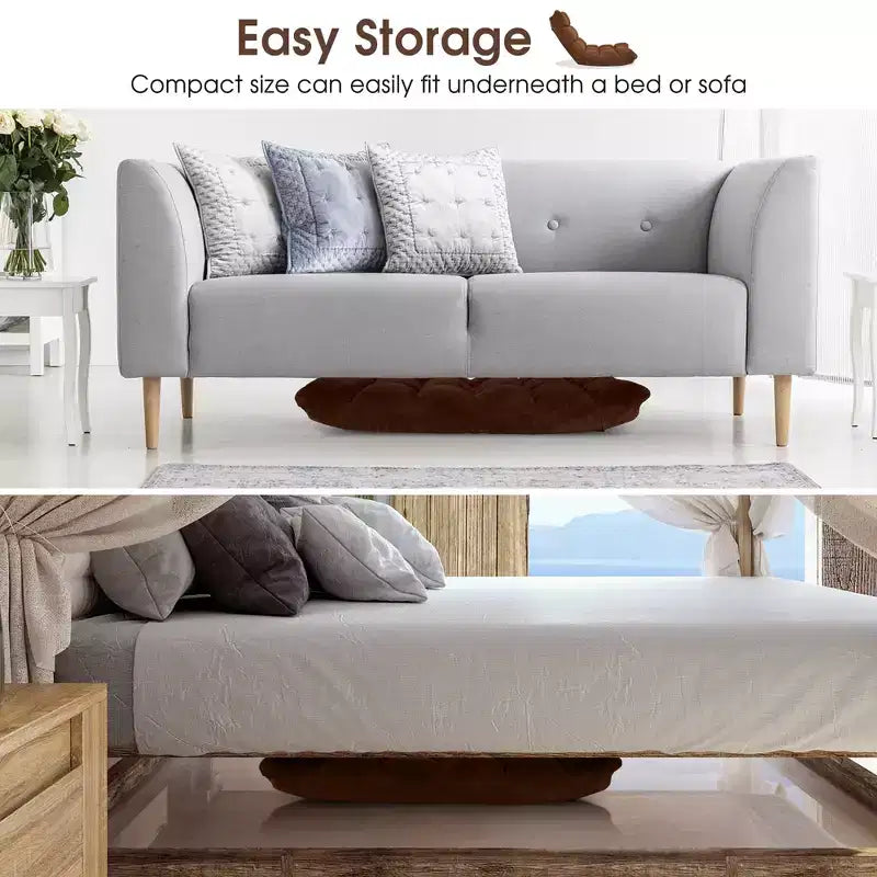 Sedia da pavimento regolabile in 14 posizioni con seduta imbottita, poltrona pieghevole "Lazy Sofa"