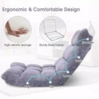 Sedia da pavimento regolabile in 14 posizioni con seduta imbottita, poltrona pieghevole "Lazy Sofa"