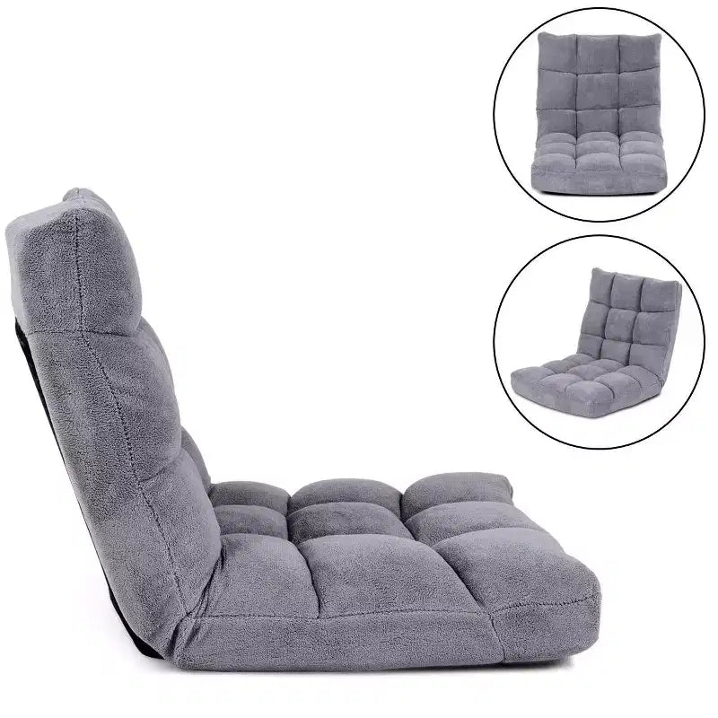 Sedia da pavimento regolabile in 14 posizioni con seduta imbottita, poltrona pieghevole "Lazy Sofa"