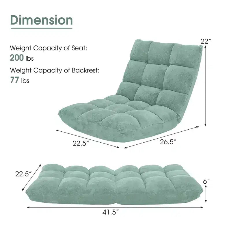 Sedia da pavimento regolabile in 14 posizioni con seduta imbottita, poltrona pieghevole "Lazy Sofa"