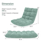 Sedia da pavimento regolabile in 14 posizioni con seduta imbottita, poltrona pieghevole "Lazy Sofa"